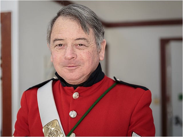 Man wearing 1860s Fort Cumberland Guard Military Uniform