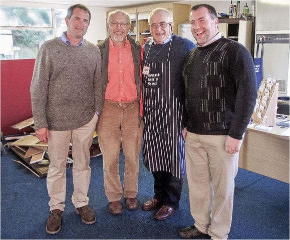 Left to right: David Helmers – CEO of the Australian Men’s Shed Association, Mike Jenn – Chairman of the UK Men’s Sheds Association, John Worley - Havant Men's Shed, John Evoy – CEO of the Irish Men’s Sheds Association.