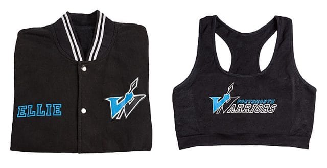 portsmouth warriors cheerleading varsity jacket and sports bra 