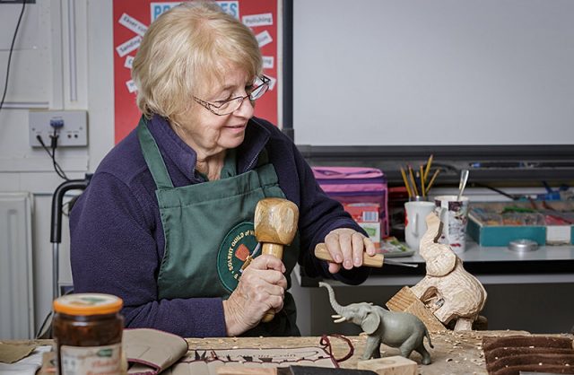 female member of the solent woodcarvers and sculptors guild 