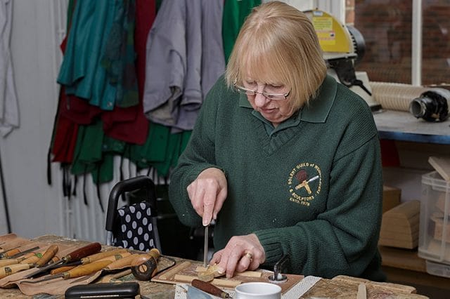 female woodcarver 