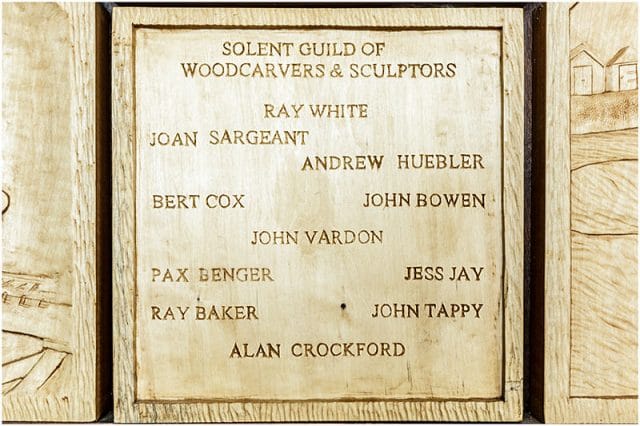 Solent guild of woodcarvers and sculptors members responsible for the havant borough council chamber carving 