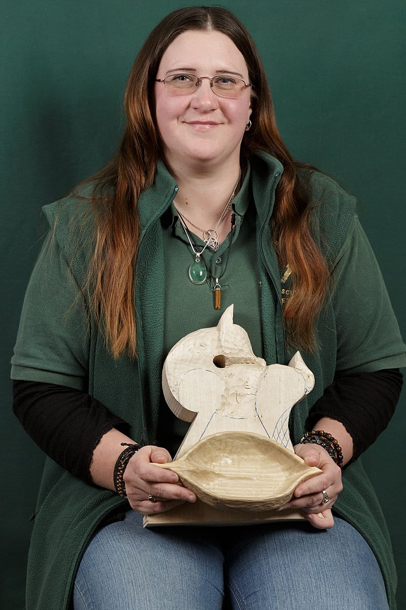 portrait of ros palmer a member of the solent guild of woodcarvers and sculptors 