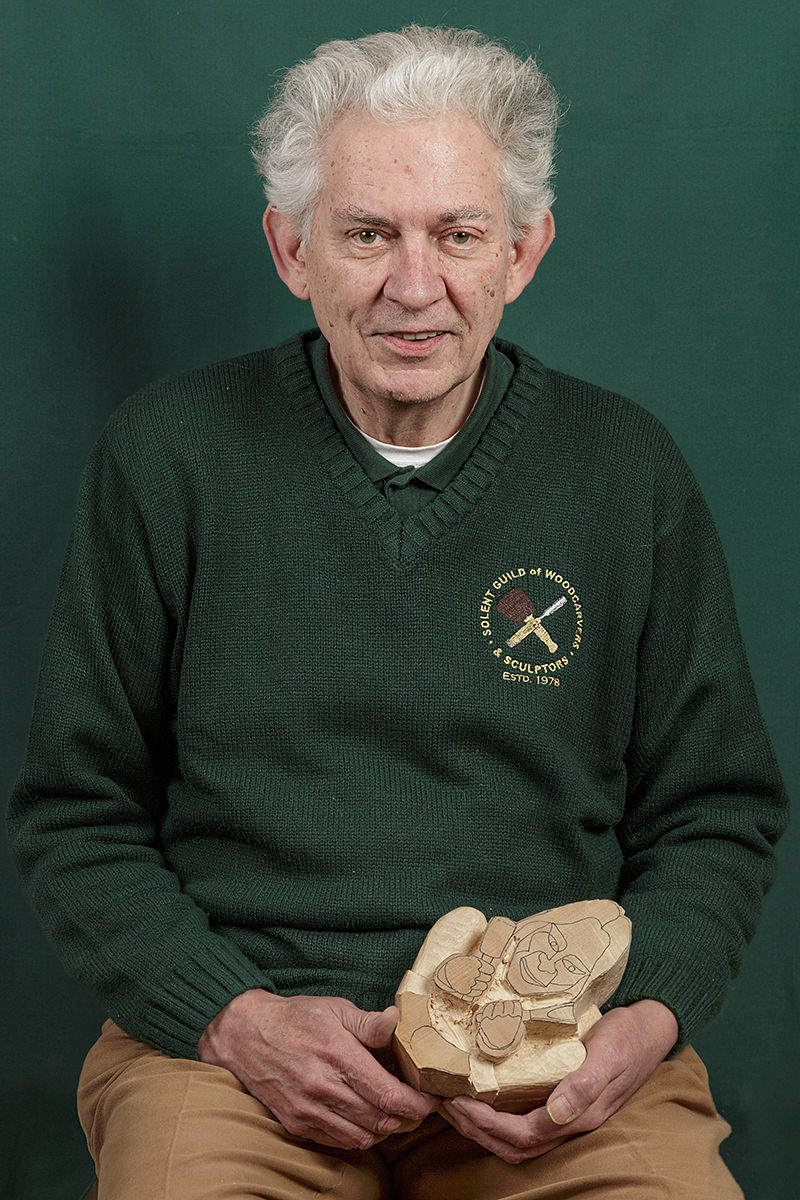 portrait of Philip Haskell a member of the solent guild of woodcarvers and sculptors 
