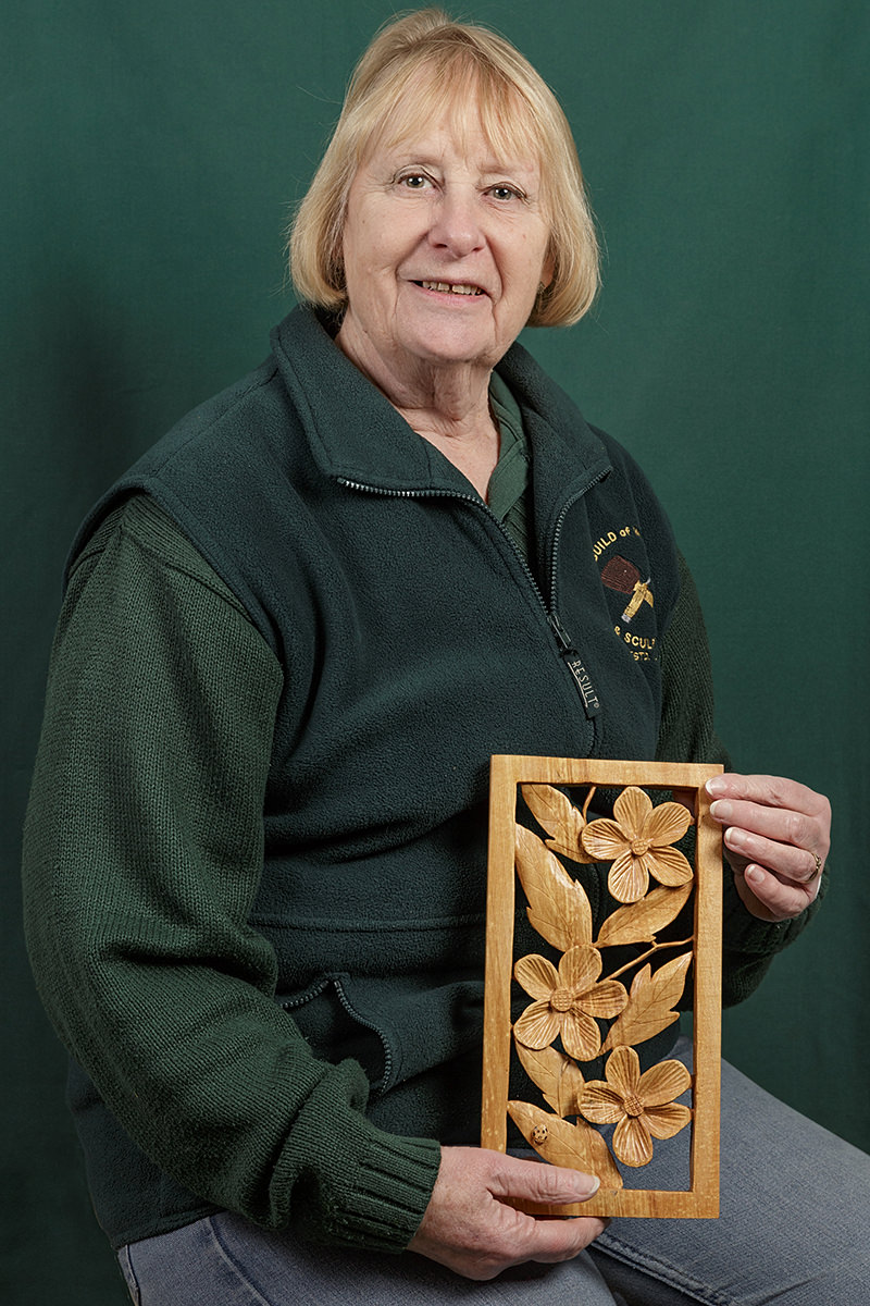 portrait of Jean Cripps a member of the solent guild of woodcarvers and sculptors 
