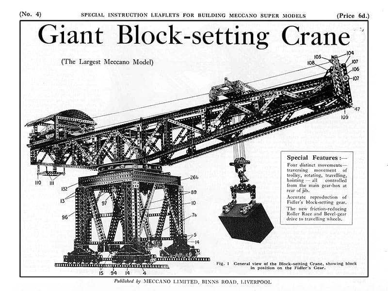 Giant Meccano Block-setting can model diagram