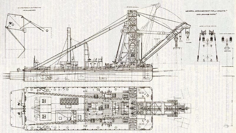 Manchester Ship Canal barge reference drawing