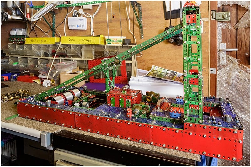 Work in progress of a Manchester Ship Canal lock lifting barge