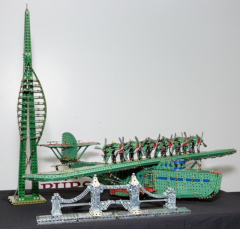 Spinnaker Tower Flying Boat Tower Bridge Meccano models by Bob Palmer 