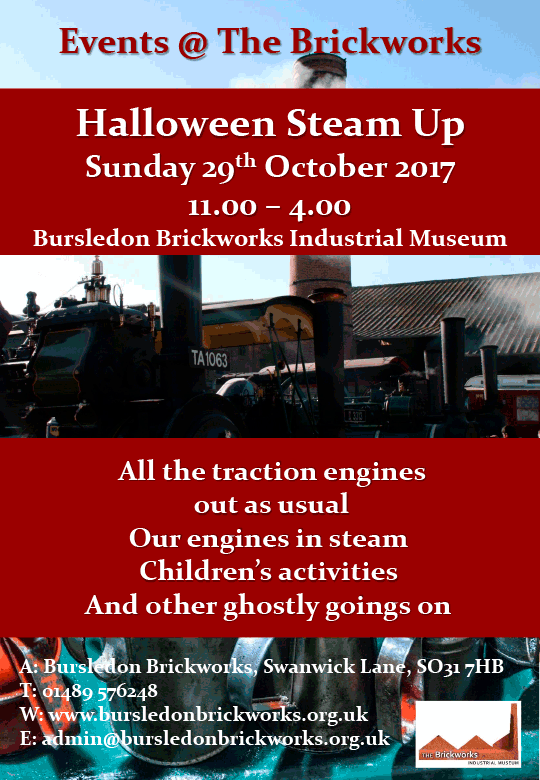 steam up poster for bursledon brickworks museum