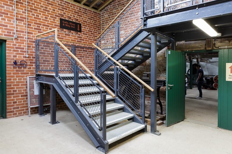 Examples of the metal stairways paid for from the lottery grant.