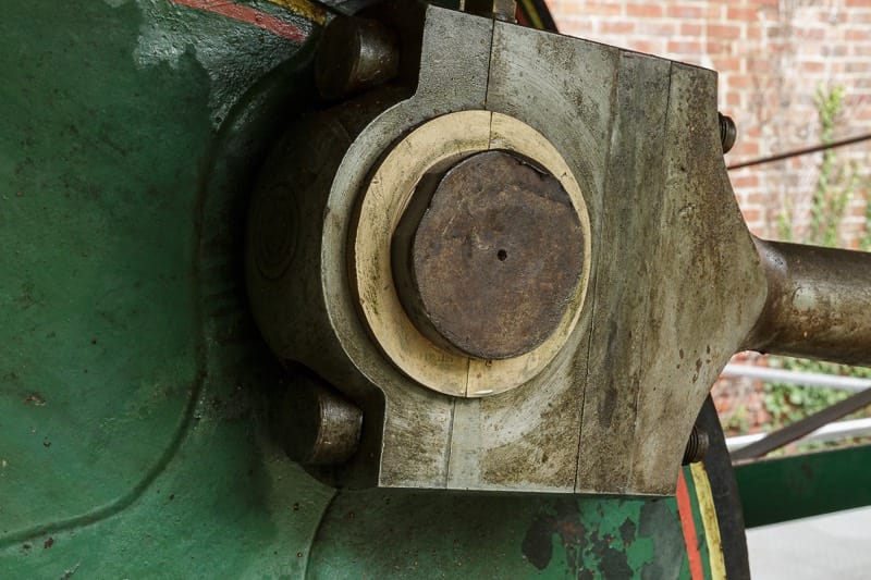 Closeup of Number two John Wood steam engine at bursledon brickworks museum