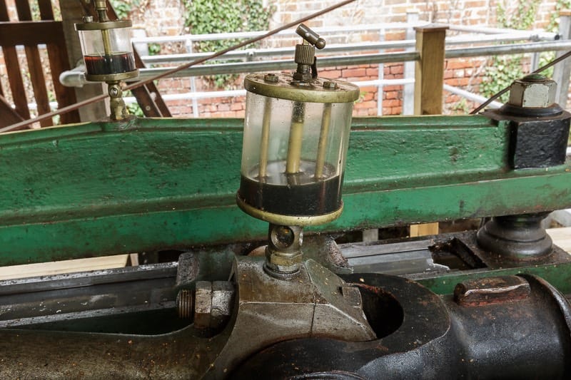 Closeup of Number two John Wood steam engine at bursledon brickworks museum