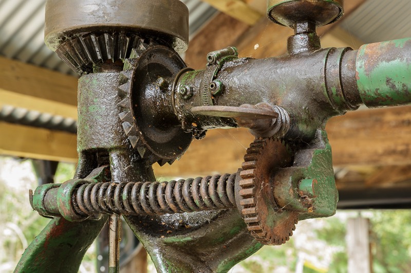closeup of Number two John Wood steam engine at bursledon brickworks museum