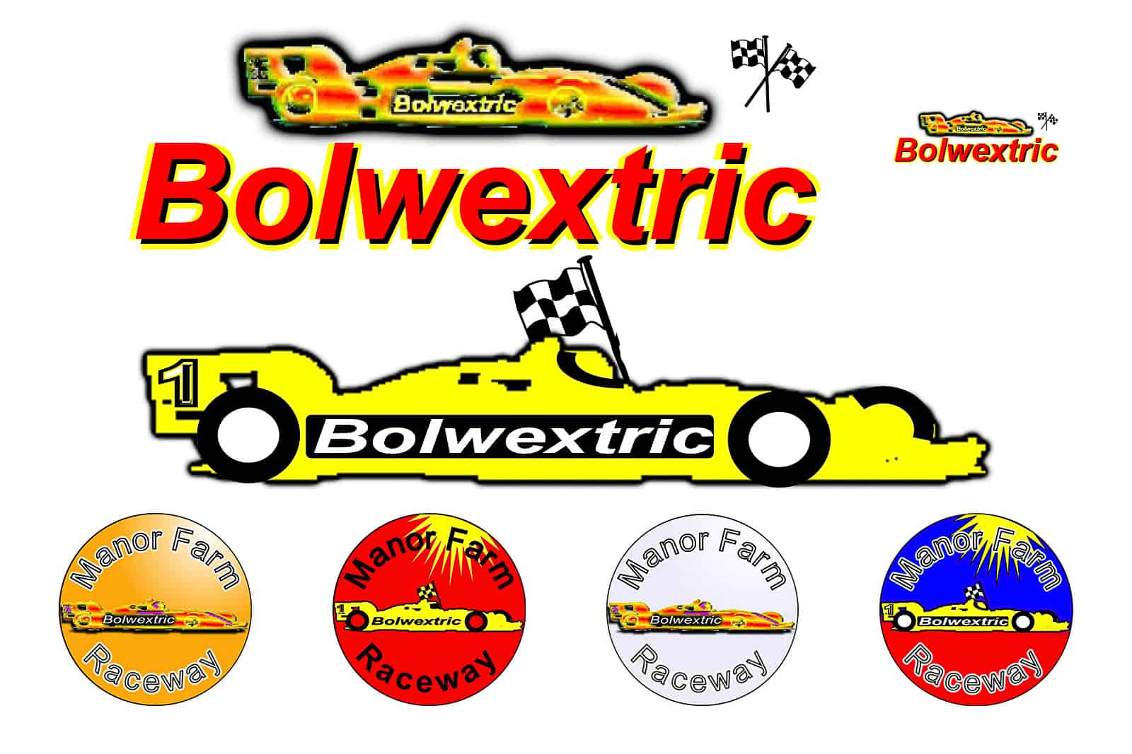 Bolwextric_logo_SPL Bolwextric logo and home farm slot car club badges
