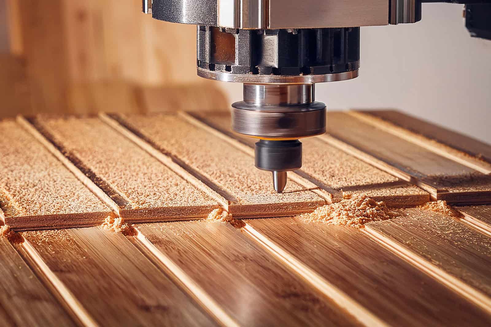 CNC_SPL CNC machine cutting grooves in wood