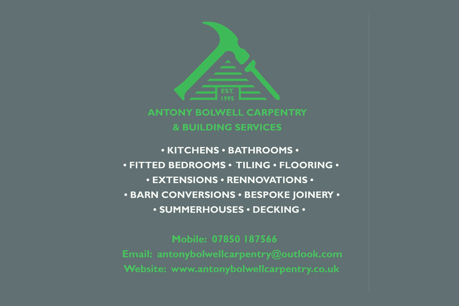 Carpentry logo_SPL Antony Bolwell Carpentry and building services business logo and details