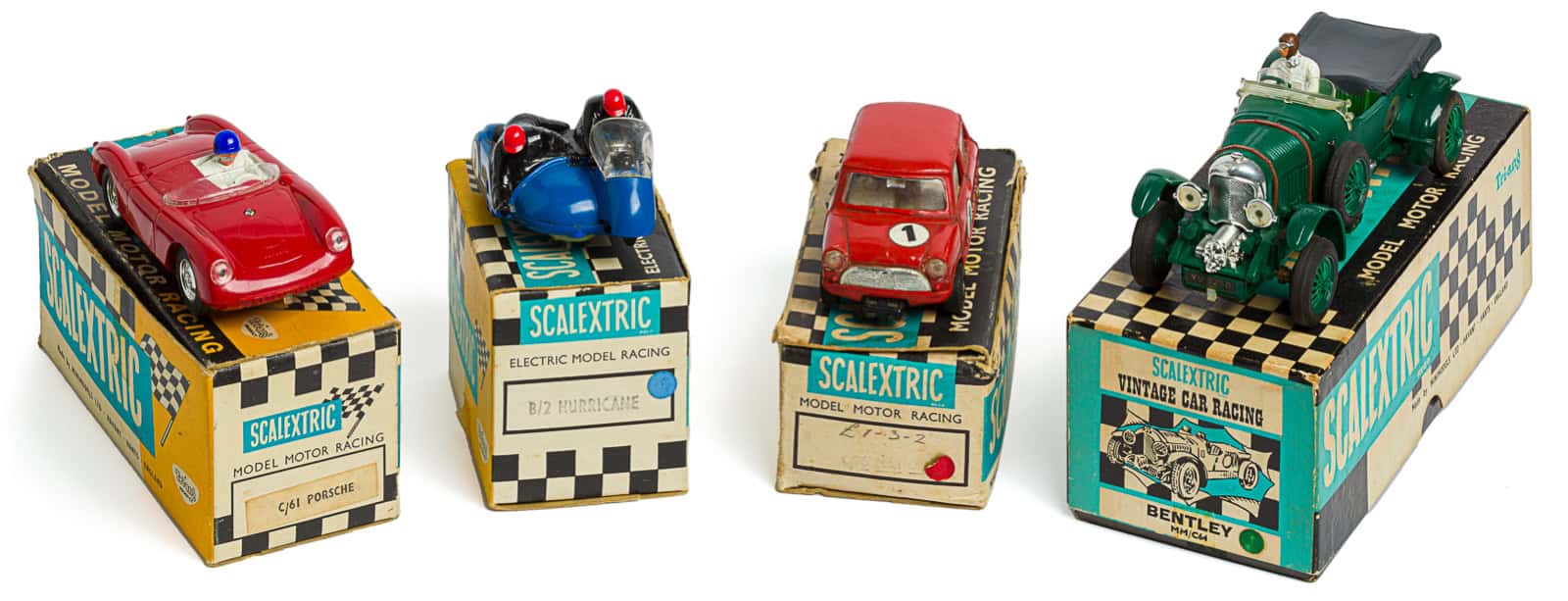boxes and cars_SPL older Scalextric slot cars with original packaging
