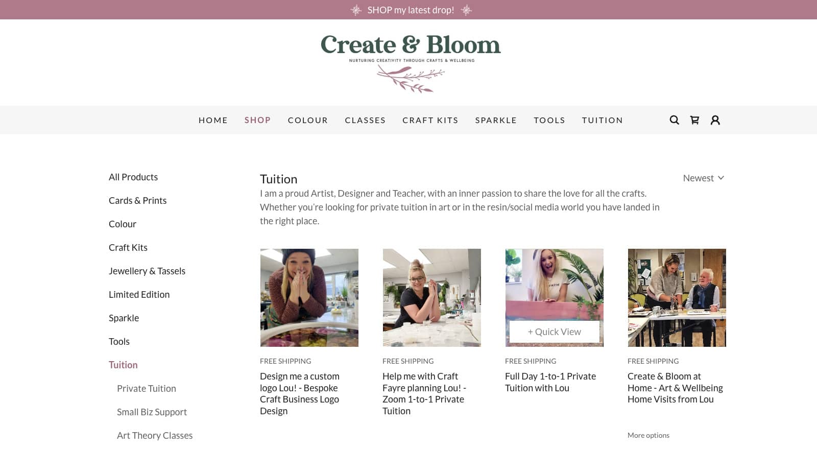 create and bloom tuition options
