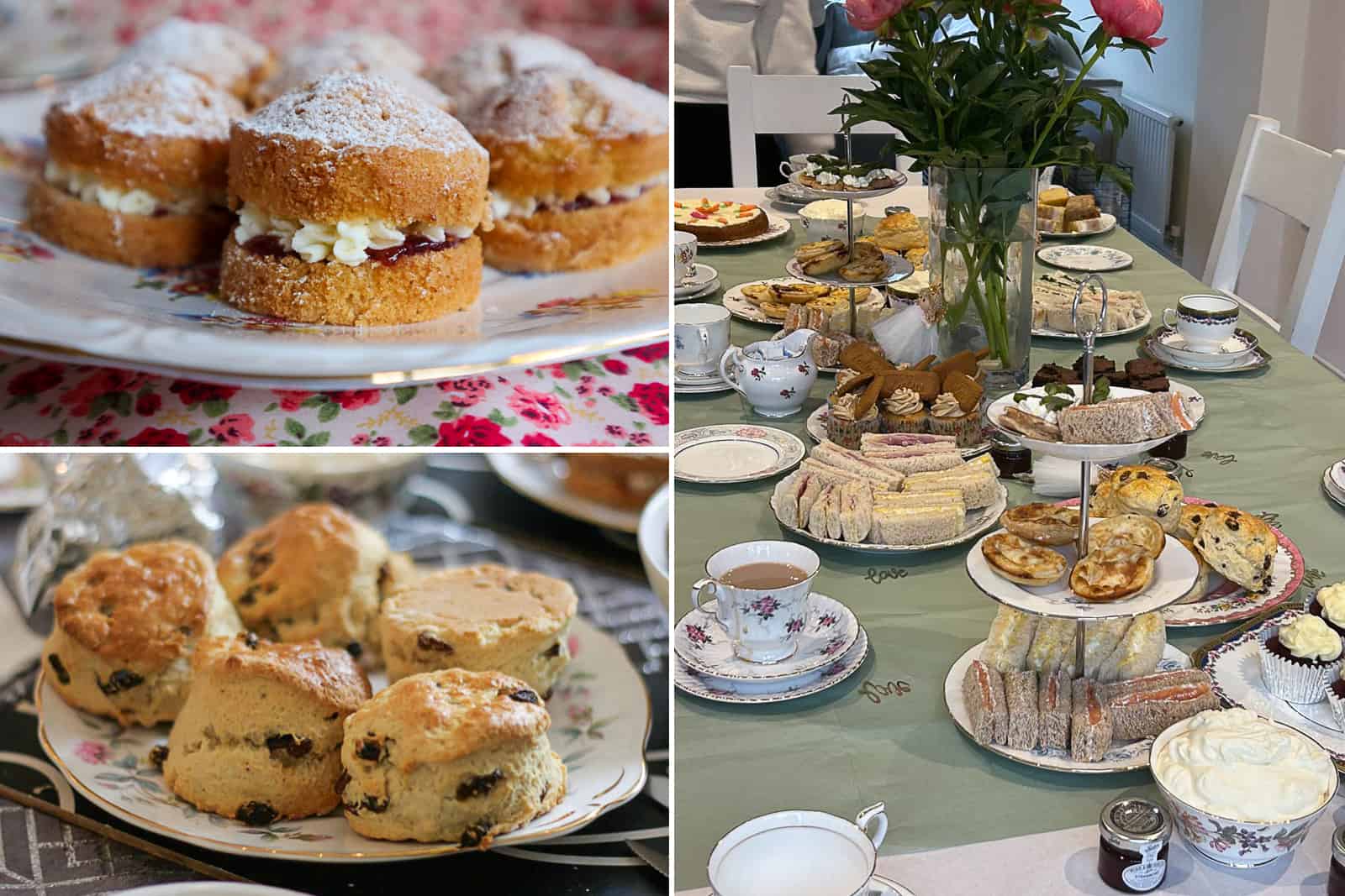 Examples of food offered in an English Tea Room hamper