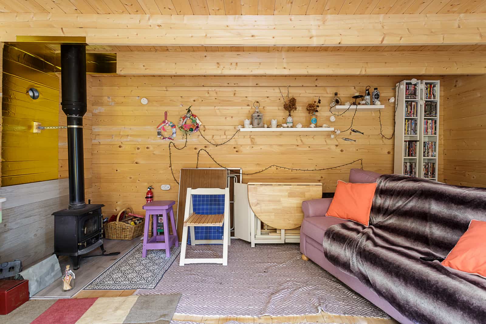 Internal view of log cabin