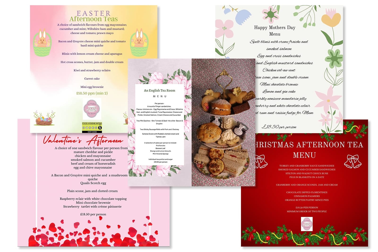 example an english tea room menus