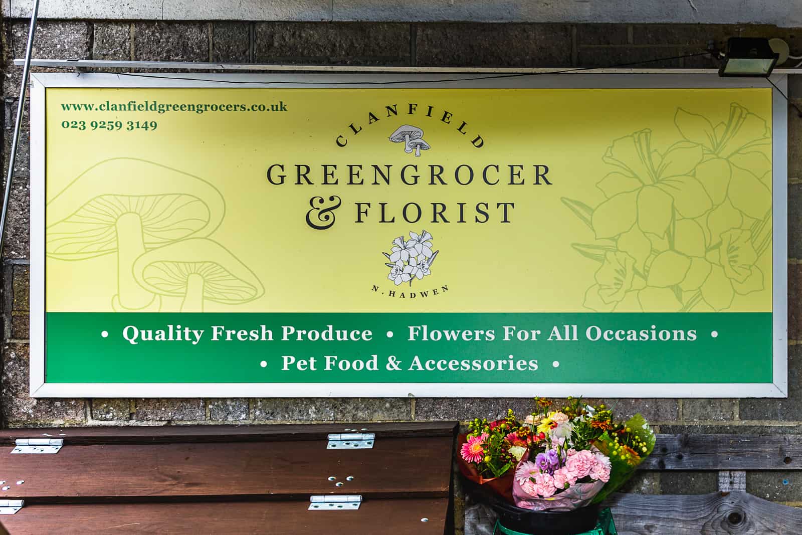 Clanfield Hampshire greengrocer sign