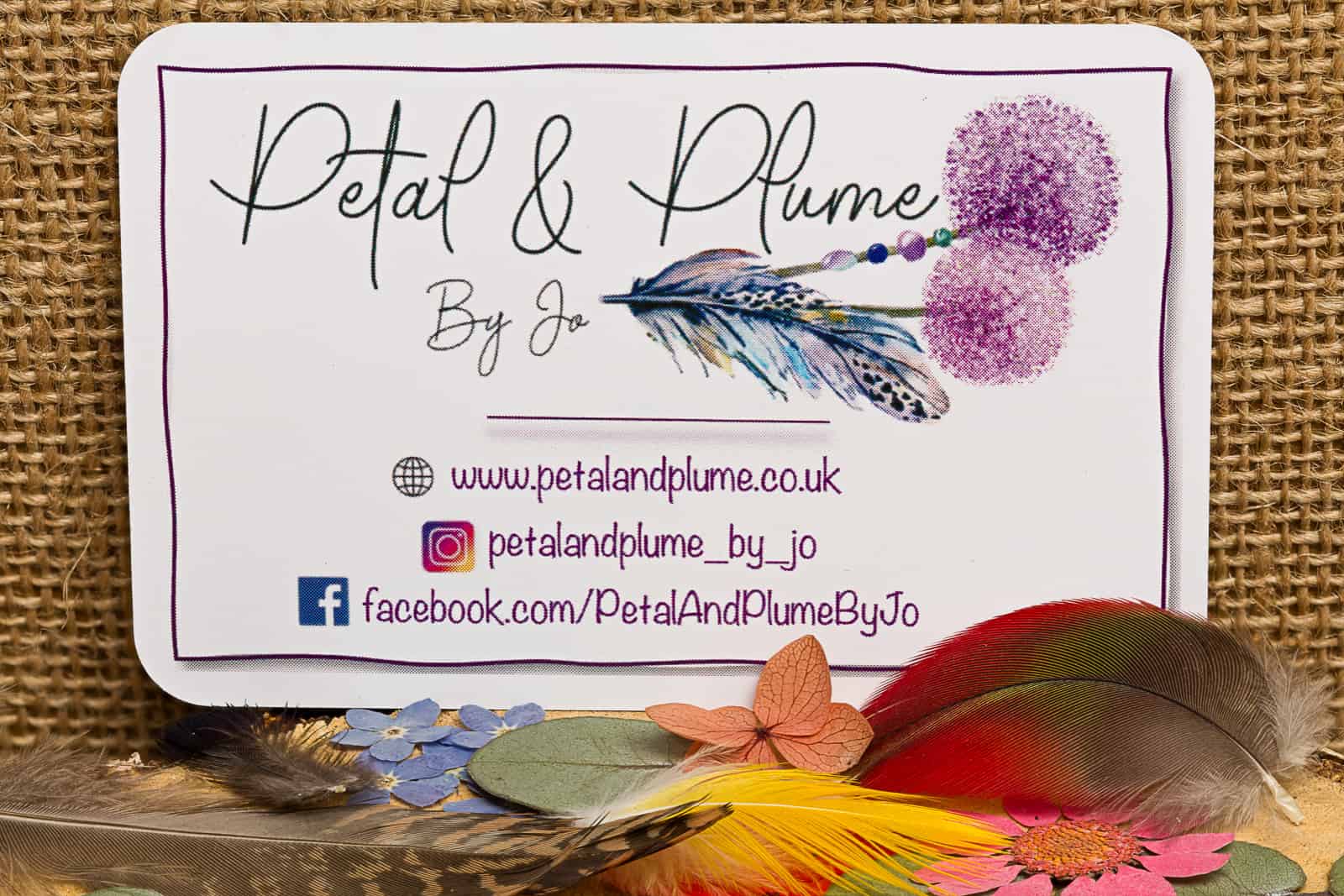 Petal and plume business card