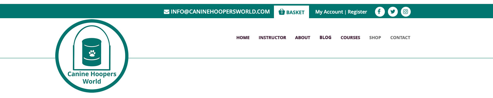 canine hoopers world website banner