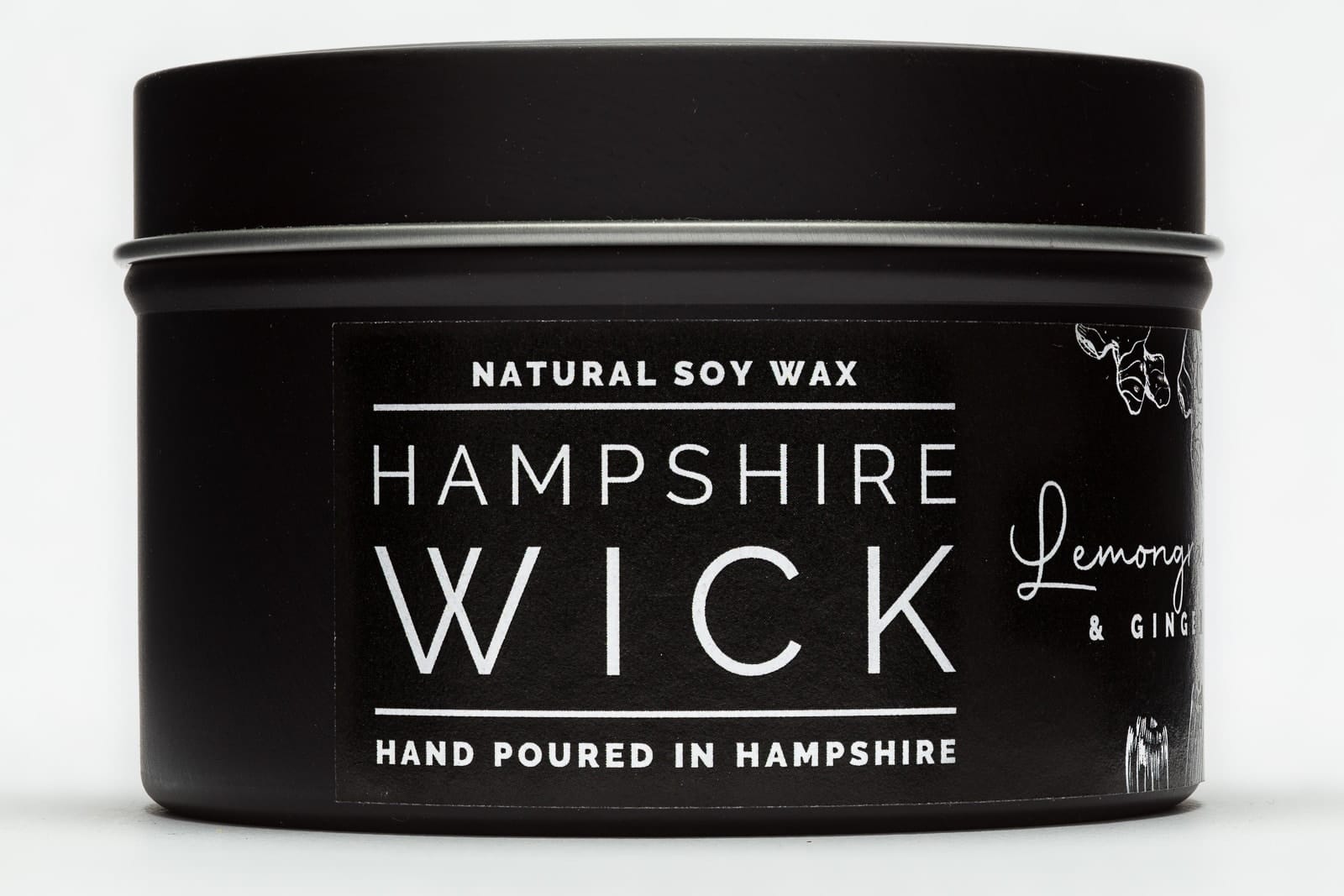 closeup-hampshire-wick-candle-tin-label-O_1 close up of hampshire wick candle tin label