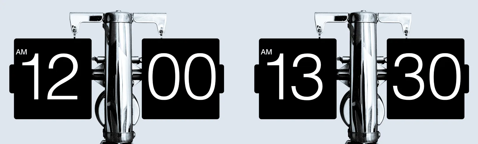 digital-clock two digital clock faces showing times
