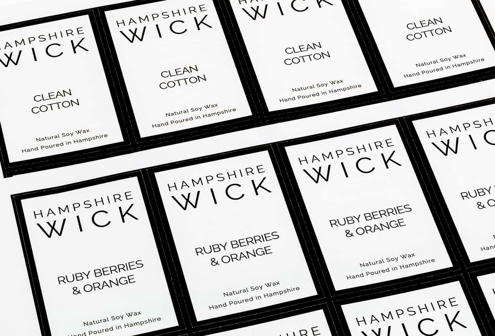 hampshire wick soy wax candle labels
