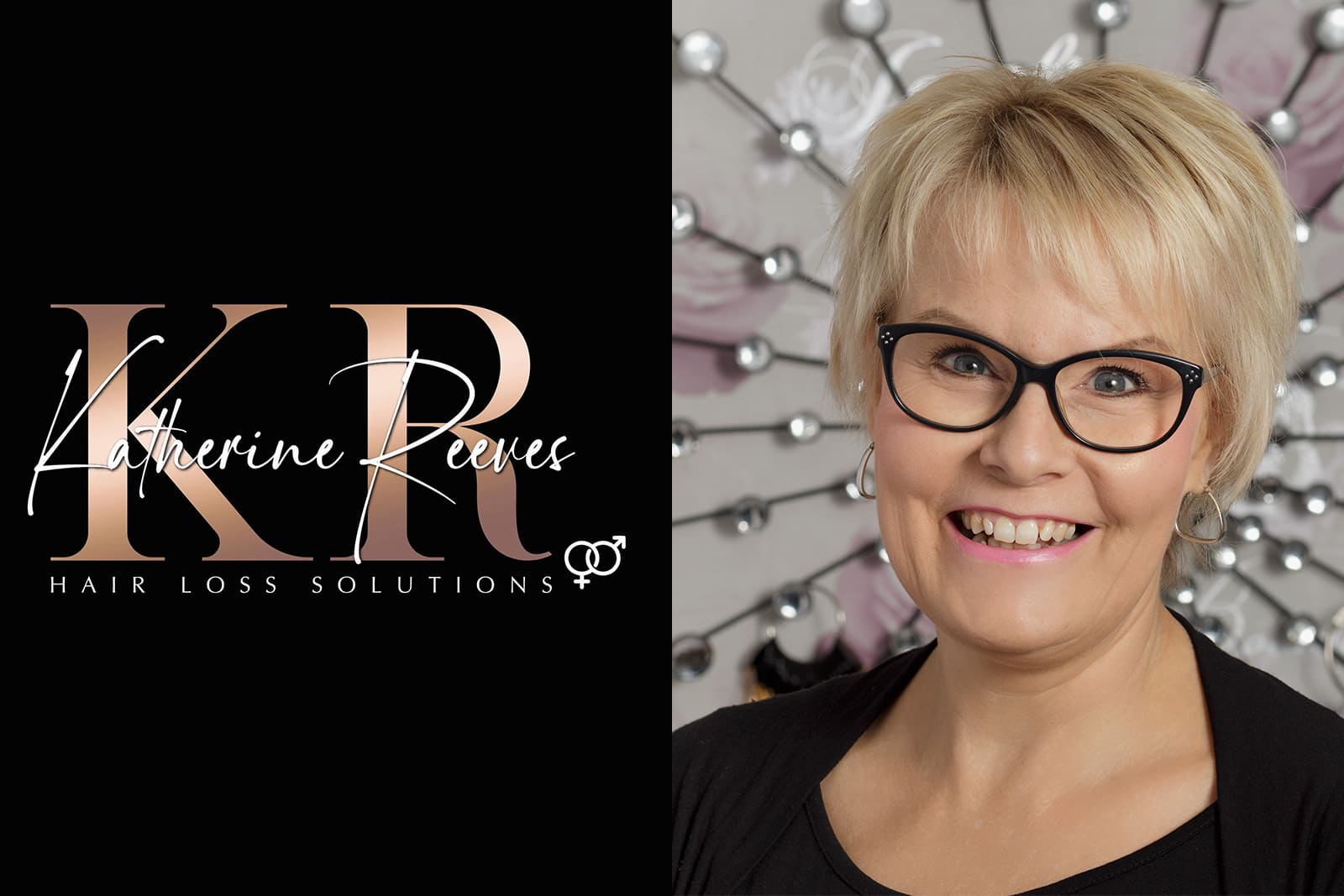 Portrait and logo of Katherine Reeves Hair Loss solutions