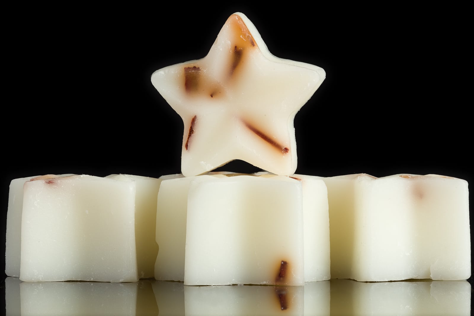 close up of sandalwood and musk wax melts