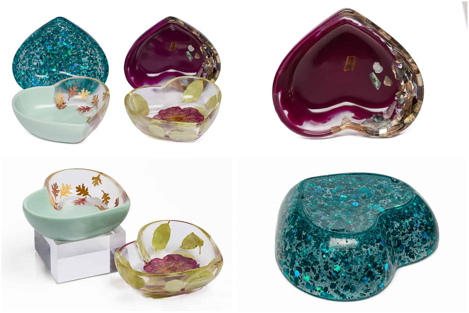 trinket pots encased in resin